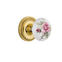 Nostalgic Warehouse ROPROS Rope Rosette w/ White Rose Porcelain Door Knob