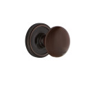 Nostalgic CLABRN 40 NK BC 234 CLABRN Classic Rosette w/ Brown Porcelain Door Knob