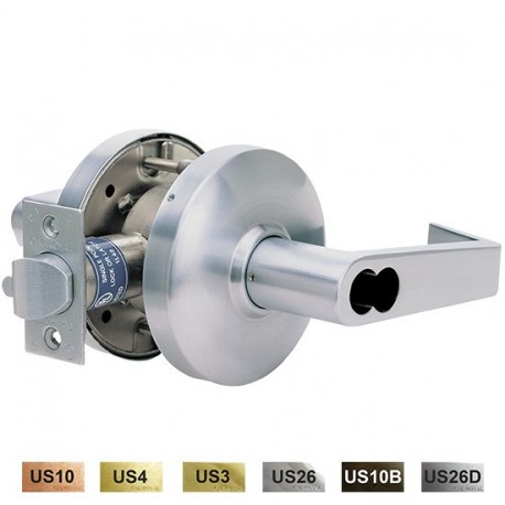 Cal Royal ICGYS00 US26 Genesys Series Grade 1 Heavy Duty Cylindrical Leverset w/ Clutch Interchangeable Core for Schlage