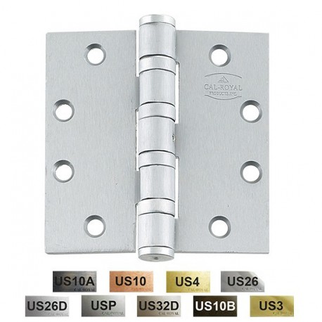 Cal-Royal BB5200 BB5200 US10A Full Mortise Heavy Weight Four Ball Bearings Hinge, 4 1/2" x 4 1/2"