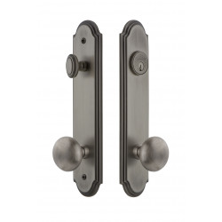 Grandeur Hardware Arc Tall Plate Complete Entry Set w/ Fifth Avenue Knob