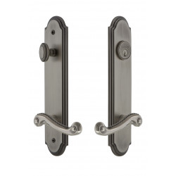 Grandeur Hardware Arc Tall Plate Complete Entry Set w/ Newport Lever