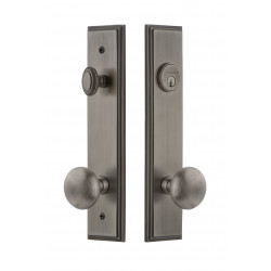 Grandeur Hardware Carre' Tall Plate Complete Entry Set w/ Fifth Avenue Knob