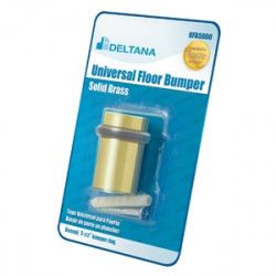 Deltana Universal Floor Bumper Blister Pack 2", Solid Brass