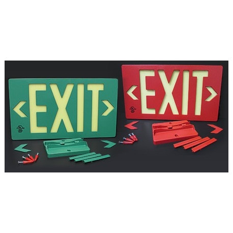 American Permalight UL924 ETL-listed EXIT Sign, Outdoor-use, 100-foot Viewing Distance LED ACTIVATION