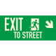 American Permalight 86-60337 EXIT TO STREET Photoluminescent Aluminum Signage for New York City