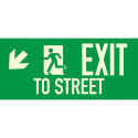 American Permalight 86-60237F EXIT TO STREET Photoluminescent Aluminum Signage for New York City