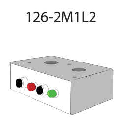 Deltrex 126-2M1L2 Series Coordinated Snap-Action Momentary Push Call Button Activator with Two Black, one Red, and one Green LED