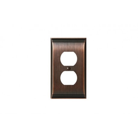 Amerock BP36508 BP36508BBR Candler 2 Plug Outlet Wall Plate, Oil-Rubbed Bronze Candler