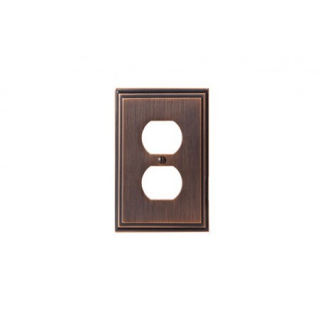 Amerock BP36522 BP36522BBZ Mulholland 2 Plug Outlet Wall Plate, Oil-Rubbed Bronze Mulholland