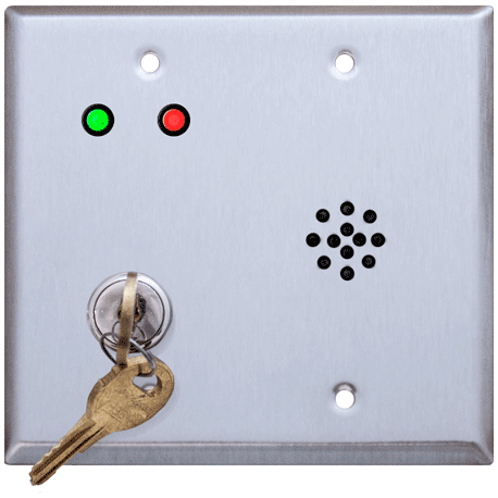 Deltrex D222 Series Bell Cylinder Door Violation Alarm Key Switch Mounted on a 2-Gang plate