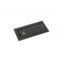 Mockett PCS36B/USB3E Medium Pop-Up Power Grommets (3 Power, dual USB charger)
