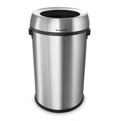 Alpine ALP470-65L Stainless Steel Open Top Trash Can, 17 Gallon