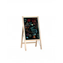 Alpine 491-03 LED Illuminated Wooden Message Writing Board on an A-Stand plus Shelf 16 x 45