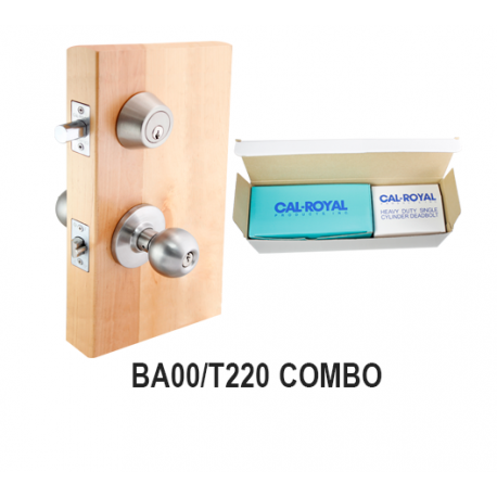 Cal Royal BA00 / T220 Combination Entrance and Single Cylinder Deadbolt, Satin Stainless Steel