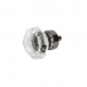Century 29917-NBC Glamour 35mm Diameter Glass Knob With Zinc Matte Black Base