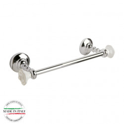 Century 81721-26W Rose Small Hand Towel Bar, Polished Chrome With White Rose