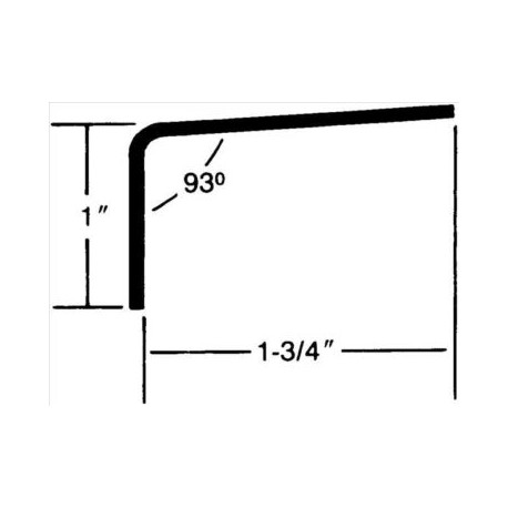 Burns Manufacturing 302 "L" Shaped 93° 1" x 1-3/4" I.D. Door Edging