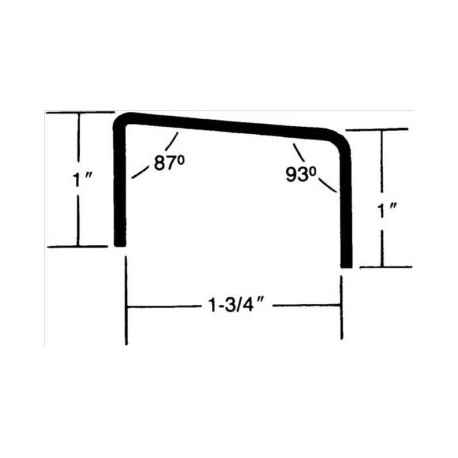 Burns Manufacturing 304 "U" Shaped 87° & 93° 1” × 1-3/4” I.D. x 1” Door Edging