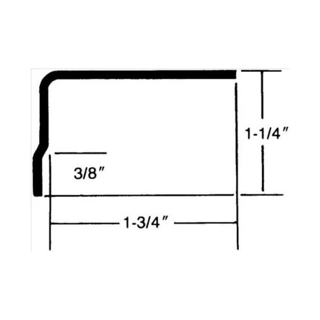 Burns Manufacturing 306 "L" Shaped w/ Overlap 90° 1-1/4" x 1-3/4" I.D. Door Edging