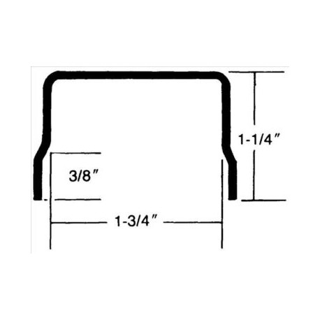 Burns Manufacturing 308 "U" Shaped w/ Overlap 90° 1-1/4" x 1-3/4" I.D. x 1-1/4" Door Edging