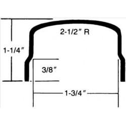 Burns Manufacturing 309 "U" Shaped w/ Radius & Overlap 90° 1-1/4" x 1-3/4" I.D. x 1-1/4" Door Edging