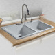Ceco 725 Self Rimming Double Bowl Kitchen Sink 33"x22"x7.5"