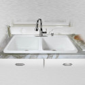 Ceco 743 Self Rimming Kitchen Sink, 43"x22"x10", Double Bowl