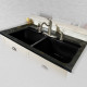Ceco 744 Tile Edge Kitchen Sink 43"x22"x10", Double Bowl