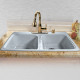 Ceco 745 Self Rimming Kitchen Sink 33"x22"x9.75", Double Bowl