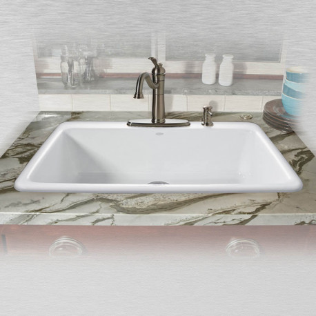 Ceco 753 Self Rimming Kitchen Sink 33"x22"x9", Single Bowl