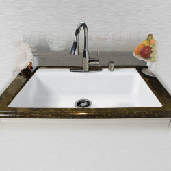 Ceco 754 Tile Edge Kitchen Sink 33"x22"x9", Single Bowl