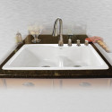 Ceco 775 Offset Self Rimming Kitchen Sink, 33"x22"x9.75", Double Bowl