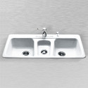 797-21 Kitchen Sink, 43"x22"x8", Self Rimming, Triple Bowl