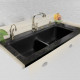 Ceco 744-UM-LD Low Dam Double Bowl Undermount Kitchen Sink, 44"x19.5"x10"