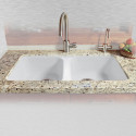  746-UM-521 Equal Double Bowl Undermount Kitchen Sink, 33"x22"x9.75"
