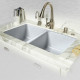 Ceco 748-UM Double Bowl Undermount Kitchen Sink, 33"x19.5"x9"