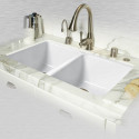 748-UM22 Double Bowl Undermount Kitchen Sink, 33"x19.5"x9"