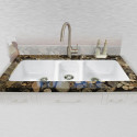  798-UM21WCB Triple Bowl Undermount Kitchen Sink, 42"x19"x8"