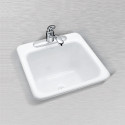  807-21 Laundry Sink, 22"x21"x12", Self Rimming, 2 Hole