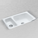 Ceco 732 High-Low Double Bowl Kitchen Sink, 32"x18"x9", 3 1/2" Drain