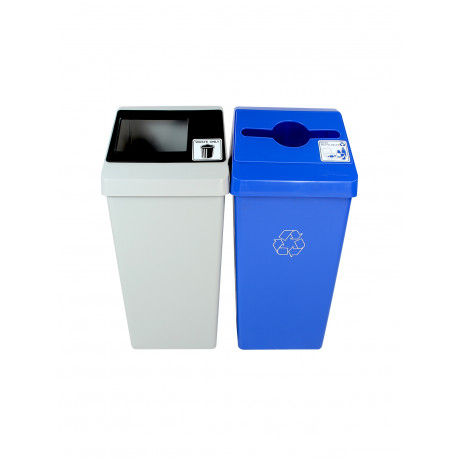 Busch Systems 100848Smart Sort Double Grey, Black, Blue - Mixed Recyclables | Waste