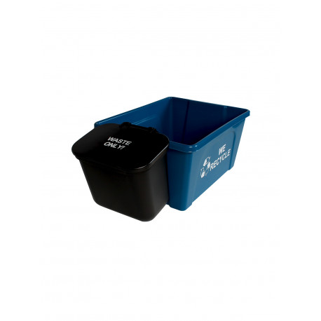 Busch Systems 101419 Office Combo (12 Pack) - Double - Mobius Loop-We Recycle-Waste - Solid Lift - Blue-Black