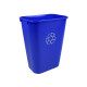 Busch Systems 101422 Recycling & Waste Basket (8 Pack) - Single - 41 Q - Mobius Loop - Blue