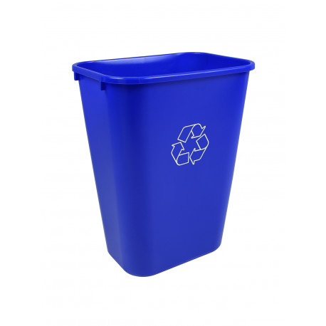 Busch Systems 101422 Recycling & Waste Basket (8 Pack) - Single - 41 Q - Mobius Loop - Blue