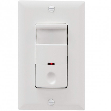 Topgreener TDOS5-W, In-Wall PIR Occupancy/Vacancy Motion Sensor Switch, Neutral Wire Required - White