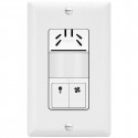 Topgreener TDHOS5-W, In-Wall PIR and Humidity Sensor Switch, Fan and Light Control - White