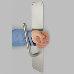 Rockwood AP1007 Hands-Free Arm Pull with Plate, Stainless Steel