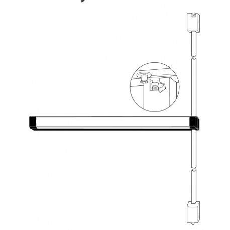 Adams Rite 8100 Series Surface Vertical Rod Exit Device - Life-Safety Model