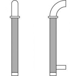 Trimco 7150 Focal Straight Cane Pull, 1" Diameter, Matte Black Poly Grip
